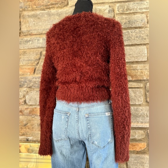 Wild Fable Burgundy Long Sleeve Fuzzy Cardigan: Size XS - Picture 9 of 15